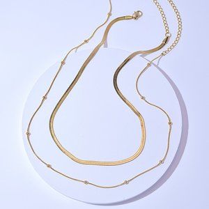Two-Piece Snake Chain Necklace Set